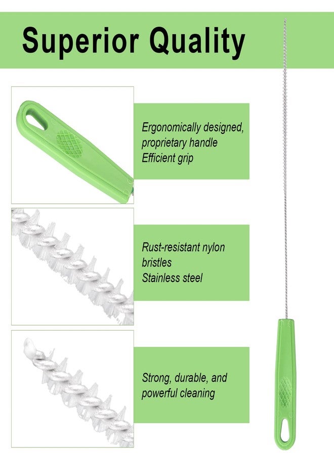 Penitue 4pcs Straw Cleaner Brushes, Ergonomic Handle Straw Cleaning Tool Set for Extra Long Reusable Straws Small Baby Bottles Tubes Water Bottle Pipe Traw Brush (Green) ﻿ - Image 4